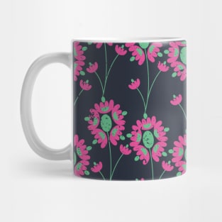 Green and Pink Flowers Seamless Pattern Mug